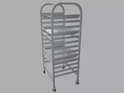 Tray Rack Trolley Low-poly 3D model