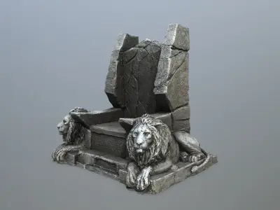 Lion Throne Low-poly 3D model