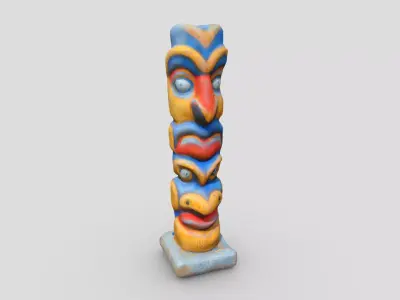 Totem Pole 3 Low-poly 3D model
