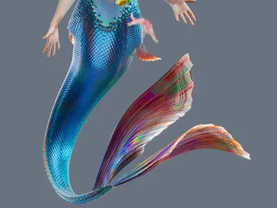 Mermaid rigged 3D model