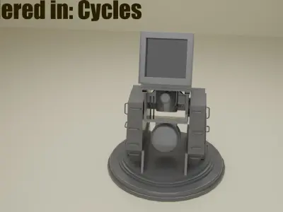 Laser Turret for Eevee and Cycles Low-poly 3D model
