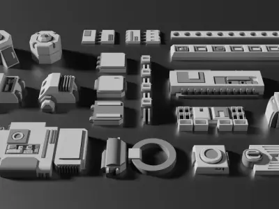 Sci Fi Greebles Pack 2 Free 3D model
