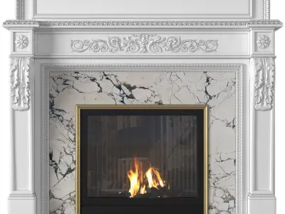 Fireplace in classic style 3D model