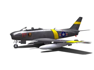 North American F-86 Sabre Low-poly PBR Low-poly 3D model