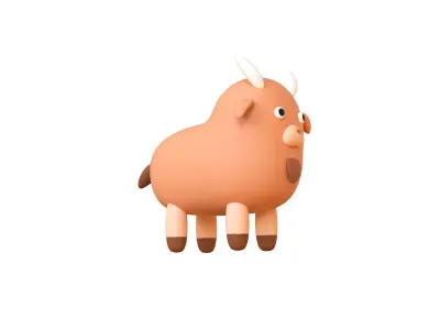 Low-Poly Goat Animated - Fun World Animal  Low-poly 3D model