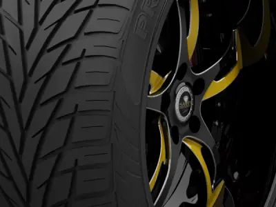 Savini Forged SV-32S Wheel and Tire 3D model
