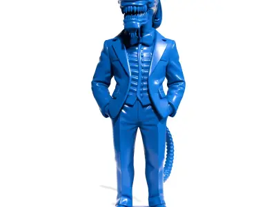 Alien in a suit 3D print model