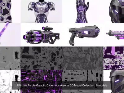 Ultimate Purple Galactic Cybernetic Arsenal 3D Model Collection 