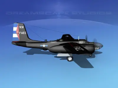 Douglas B-26C Invader Anti Cuba 3D model