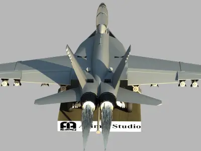 Fighter aircraft F 18 Super hornet 3D model