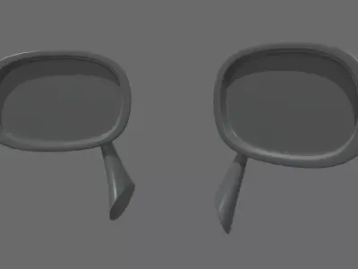 Car Mirror 017 Low-poly 3D model