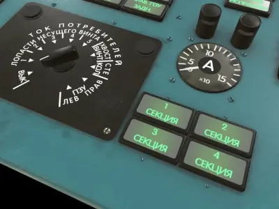 Mi-8MT Mi-17MT Left Overhead Panels Board Russian 2 Low-poly 3D model