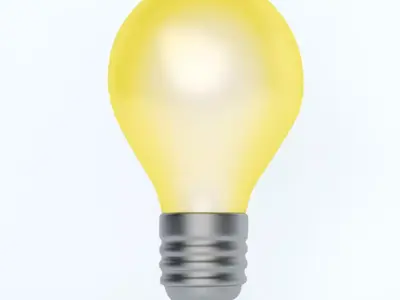 LIGHTBULB icon emoji Low-poly 3D model