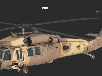 UH-60 YANSHUF Israel Low-poly 3D model