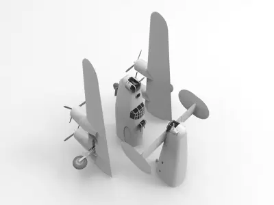 Consolidated B-24 Liberator 3D print model