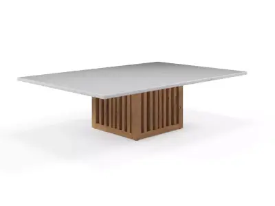 Rectangular coffee table with Code marble top Free 3D model