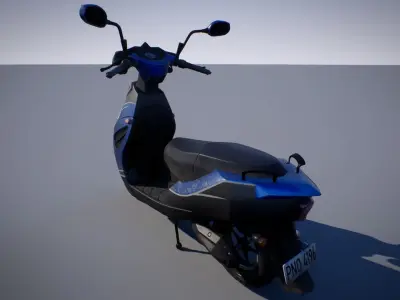 Scooter Low-poly 3D model 6