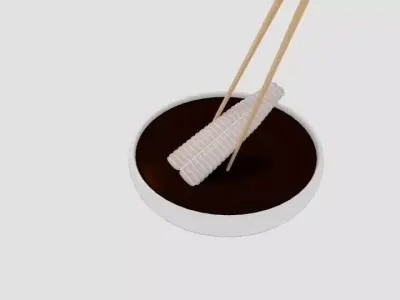 Chopstick Dip Dori Fillet Low-poly 3D model