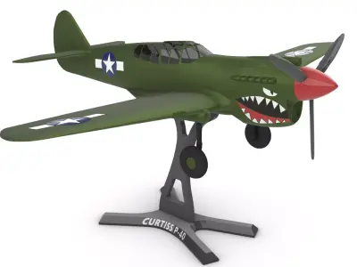 Curtiss P-40 3D print model