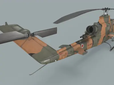 Bell AH-1S Cobra JGSDF Basic Animation Low-poly 3D model
