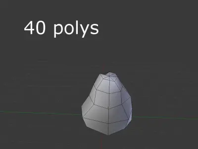 low poly rock Low-poly 3D model