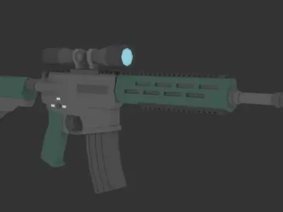 Low Poly AR-15 rifle pack Low-poly 3D model