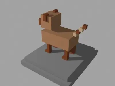 VOXEL DOG - MODEL 8 Low-poly 3D model