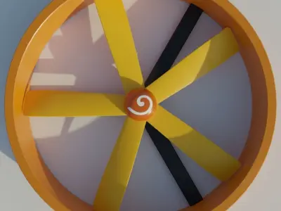 Turbine propeller wheel Low-poly 3D model