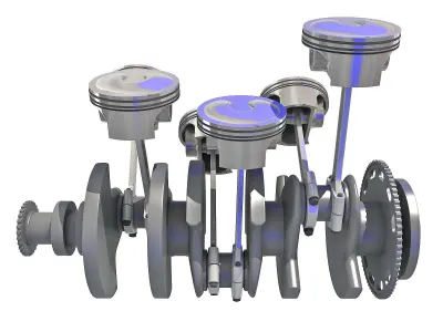 V6 Engine Cylinders 3D model