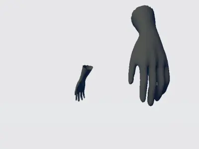 Hands pair of gloves Low-poly 3D model