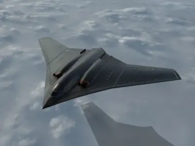 stealth bomber Low-poly 3D model
