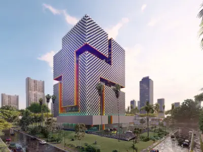 Tower in a city FULL Residential building Revit Lumion 3D model