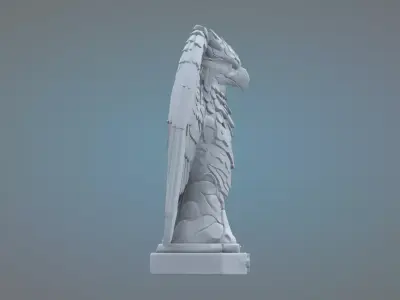 High-Detail Hard Surface Eagle Sculpture PM-51 3D print model