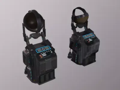 Airship Stability Gyroscop Low-poly 3D model