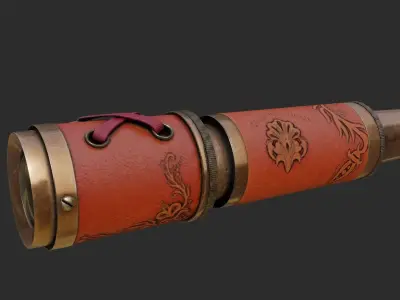 Pirate Spyglass Low-poly 3D model