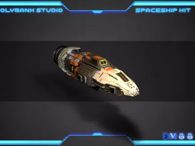 PolyBank Spaceship N07 Low-poly 3D model