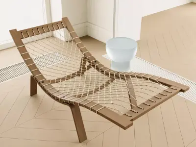 Modern Woven Rope Lounge Chair Free 3D model