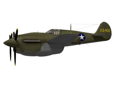 Curtiss P-40 Twin 3D model