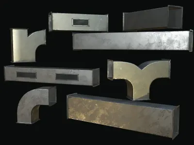 Ventilation Modular PBR 01 Low-poly 3D model