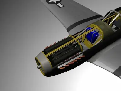 The P51D Mustang  Low-poly 3D model