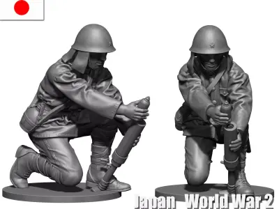 Japan soldier ww2 3D print model