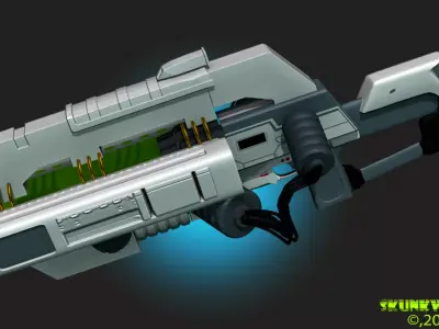 Railgun Rifle HighPoly 3DPrint 3D print model buy
