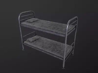 Military Bed 3D Model Low-poly 3D model