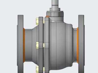 Stainless Steel Flange Ball Valve 3D model