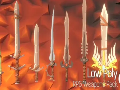 Low Poly RPG Weapons Pack Low-poly 3D model