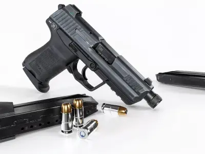 Heckler and Koch HK45 Compact Tactical MK24 45acp Handgun Low-poly 3D model