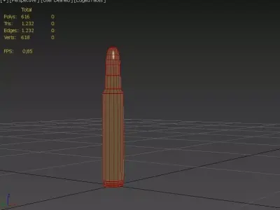 375 Remington Ultra Magnum Ammo Low-poly 3D model