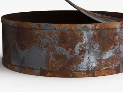 Tin Can v4 Rust Low-poly 3D model