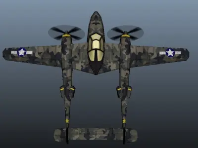 Army Aircraft Low-poly 3D model