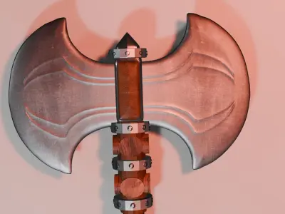 Lowpoly Battle Axe Ancient Warriors Essential Free 3D model